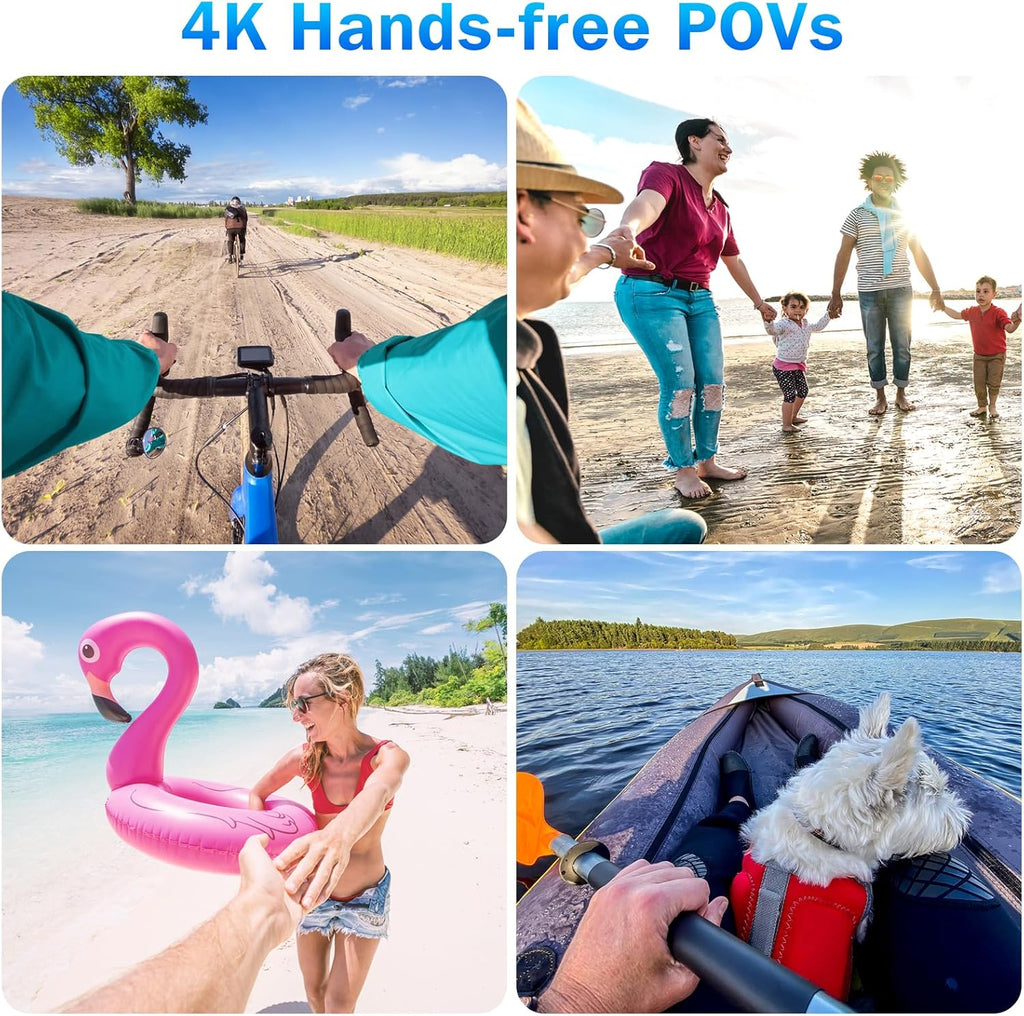 4K Wi-Fi POV Sports Cam (64GB MicroSD Included)